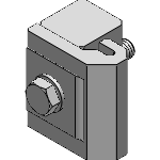Edelstahl Flex II-Lasche mit unverlierbarer Sechskantschraube und Distanzplatte - Zubehör für Edelstahl Schutzzaunsystem Flex II